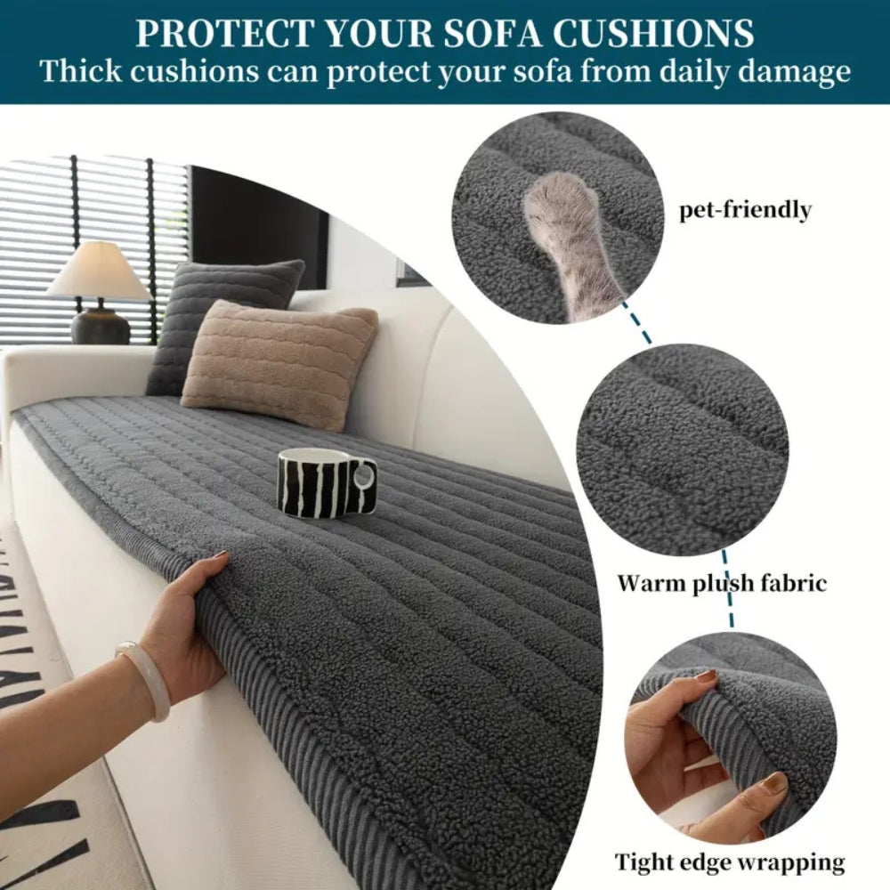 Junips | Chic Thick Plush Sofa Cover