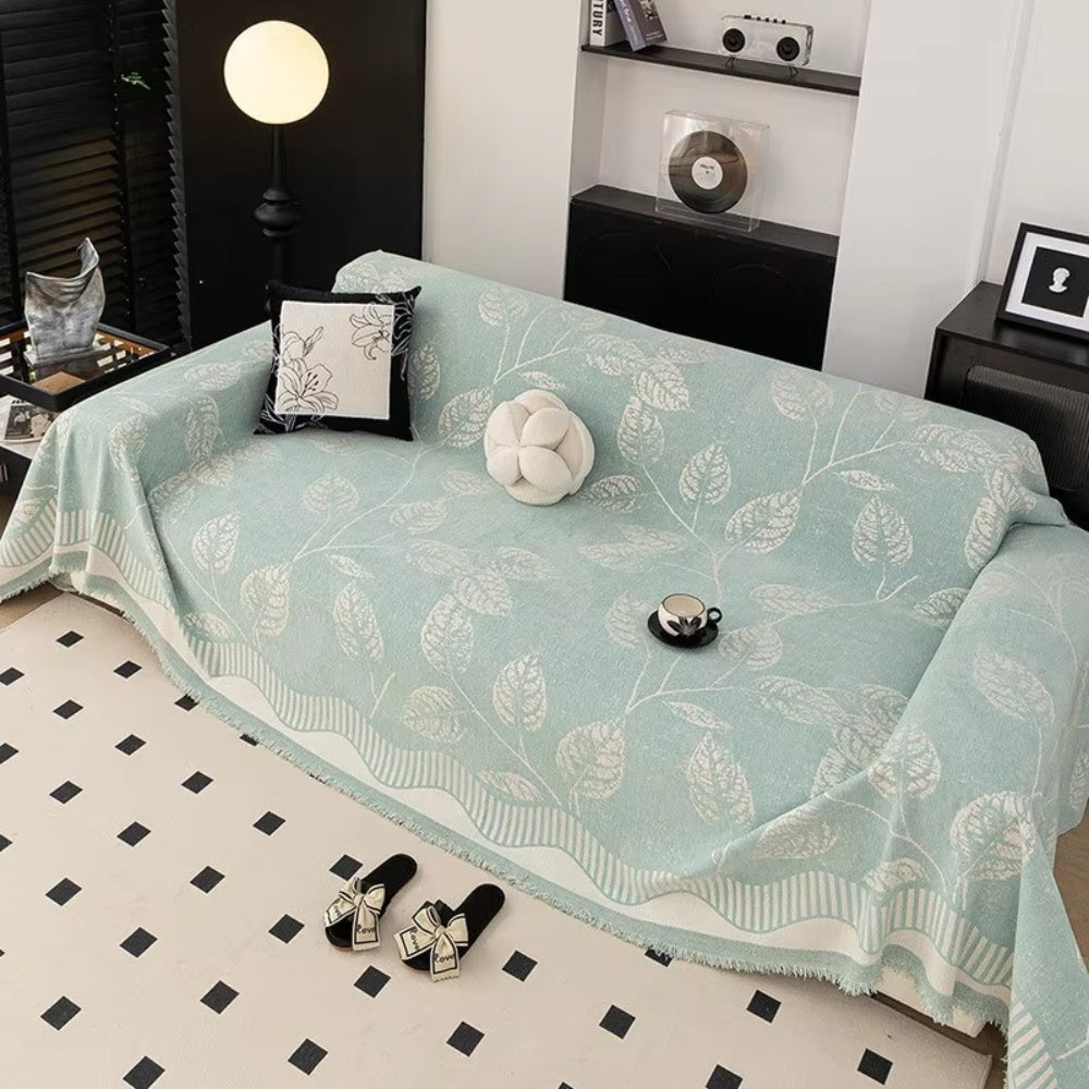 Junips | Classic Chenille Leaf Sofa Cover