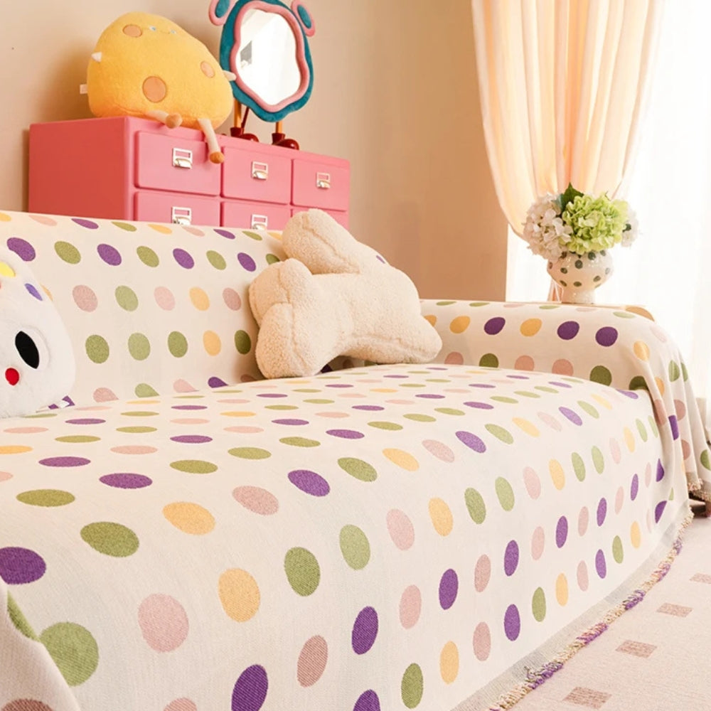 Junips | Colorful Polka Dot Sofa Cover