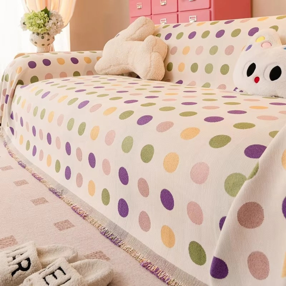 Junips | Colorful Polka Dot Sofa Cover