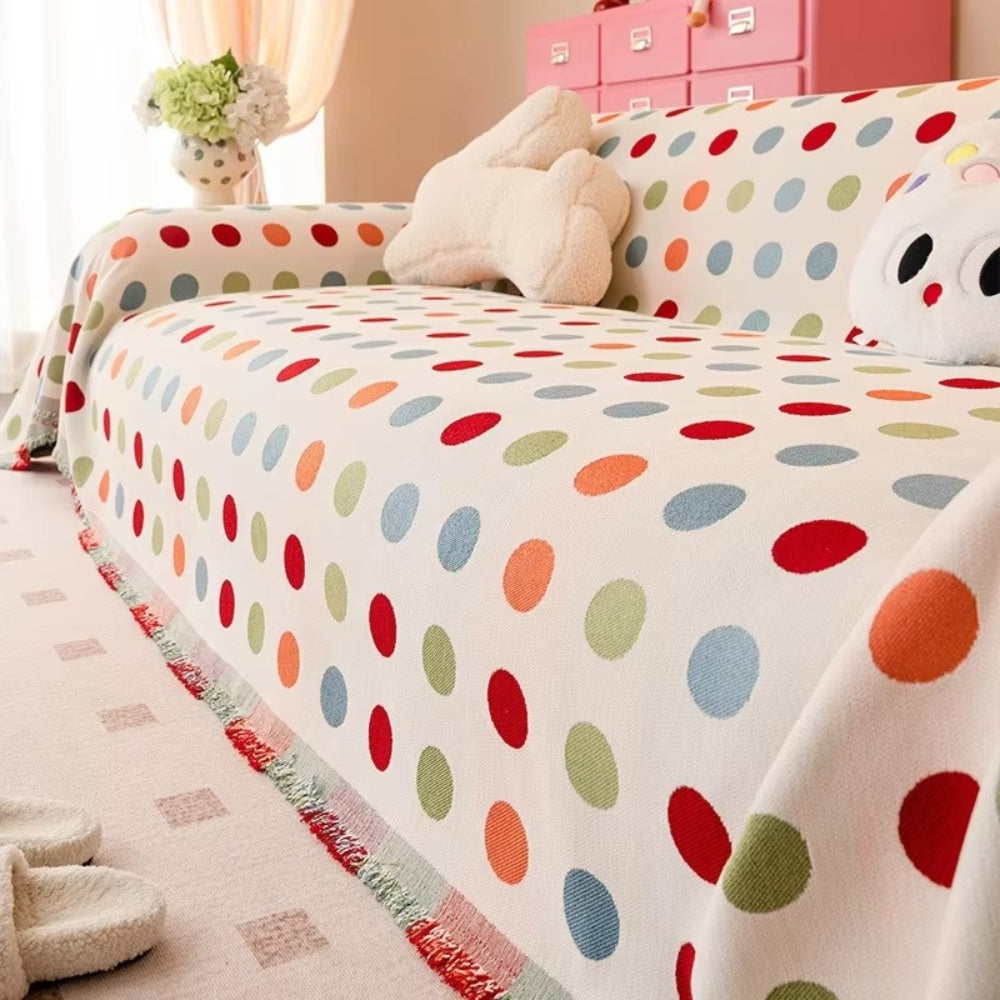 Junips | Colorful Polka Dot Sofa Cover