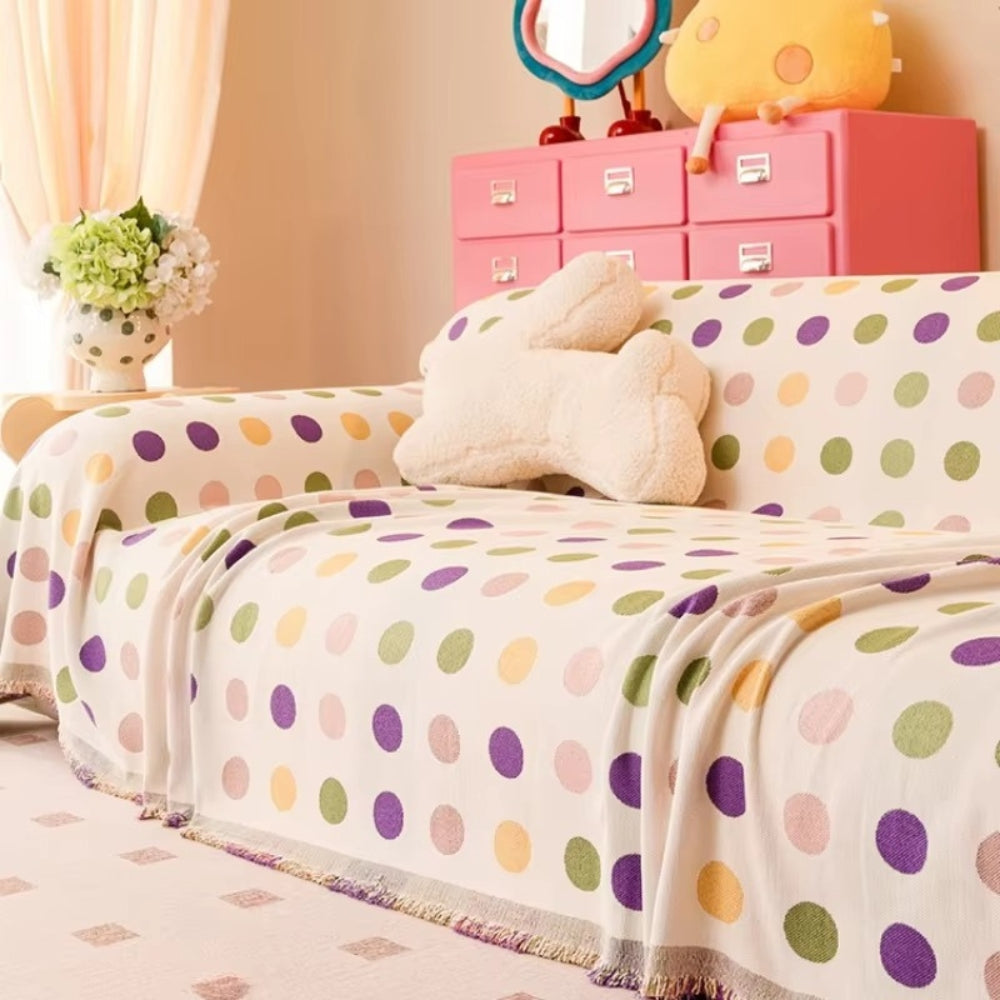 Junips | Colorful Polka Dot Sofa Cover