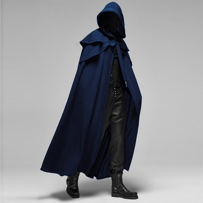 Junips | Gothic Hooded Cloak | Unisex Cotton-Polyester Velvet Blend | Full-Length Cape for Cosplay & Theater | High-Density Drape Fabric