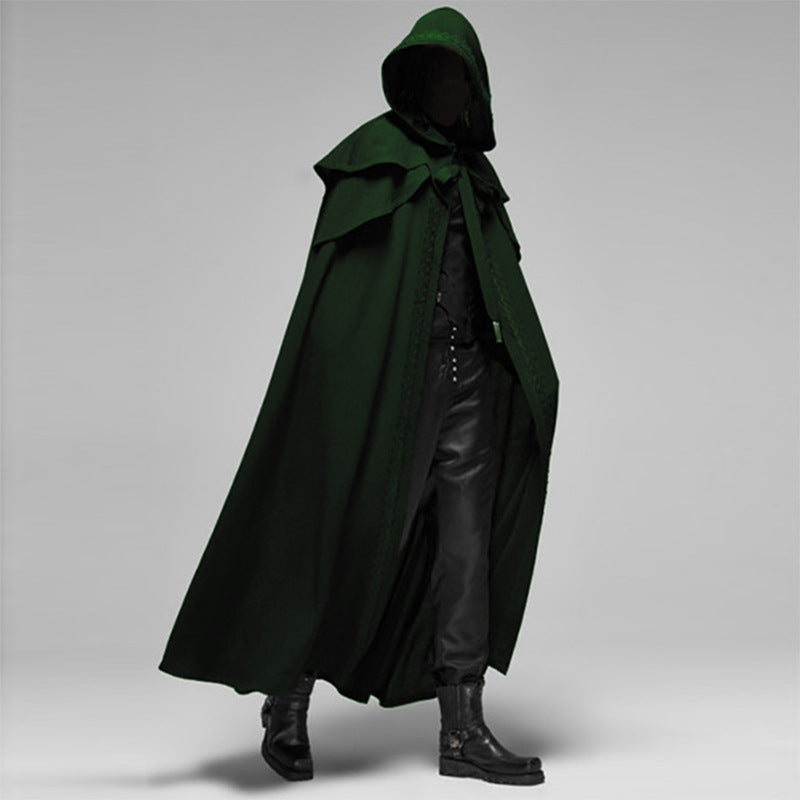 Junips | Gothic Hooded Cloak | Unisex Cotton-Polyester Velvet Blend | Full-Length Cape for Cosplay & Theater | High-Density Drape Fabric