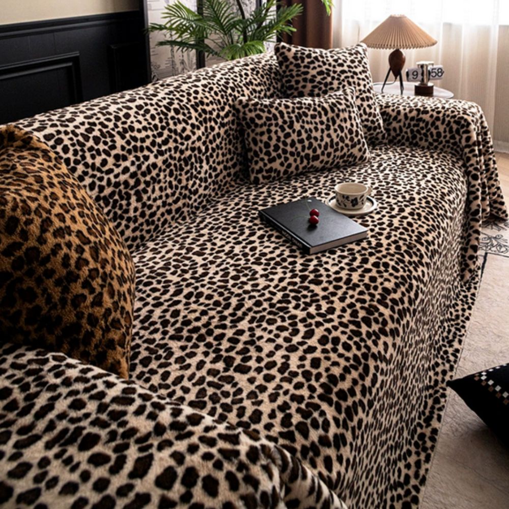 Junips | Cozy Leopard Print Sofa Cover