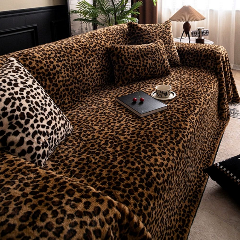 Junips | Cozy Leopard Print Sofa Cover
