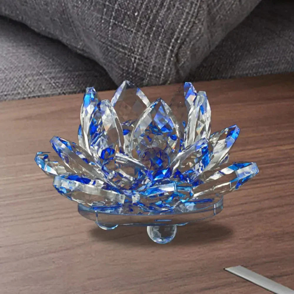Junips | Crystal Lotus Flower Figurine Home Wedding Decoration Glass Art Collection Paperweight Office Table Ornaments Souvenir Gifts