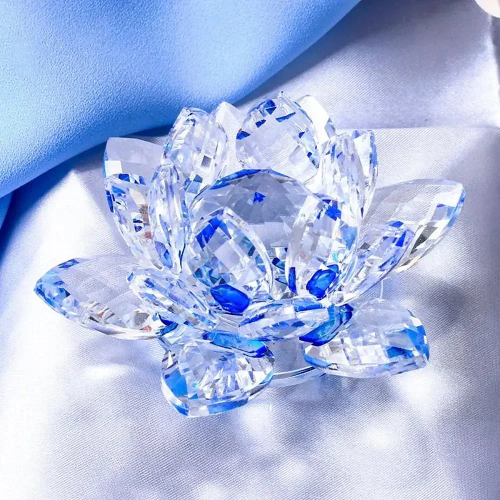 Junips | Crystal Lotus Flower Figurine Home Wedding Decoration Glass Art Collection Paperweight Office Table Ornaments Souvenir Gifts