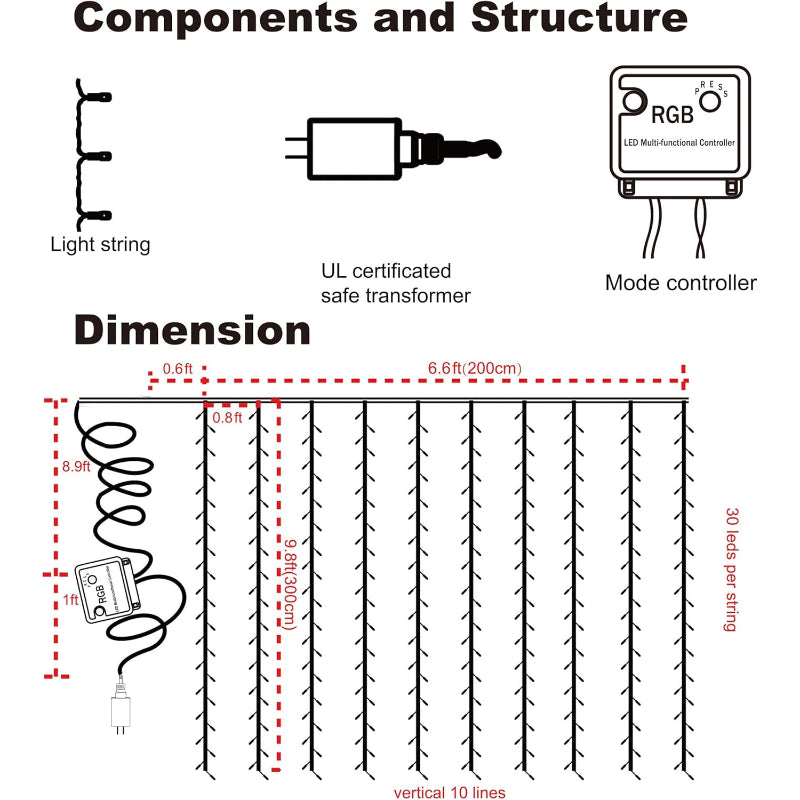 Junips | Lamps for curtains with modes and waterproof design
