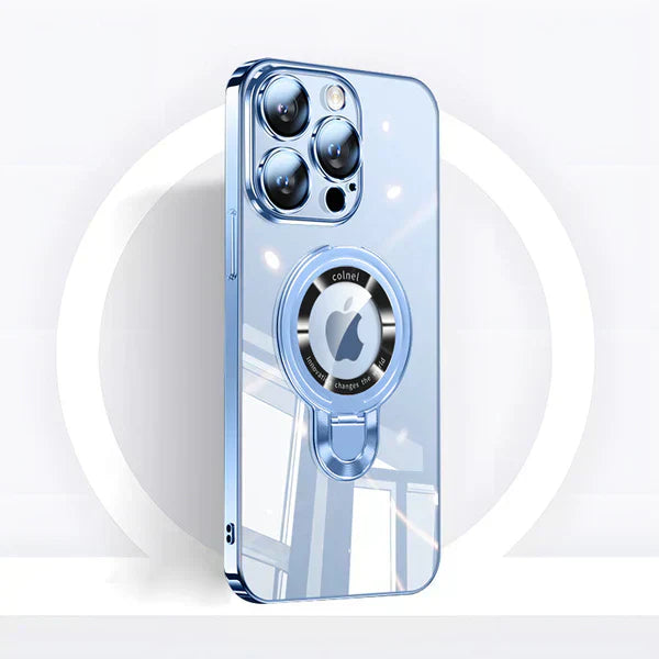 Junips | iPhone MagSafe Series | Transparent electroplated rotating stand phone case