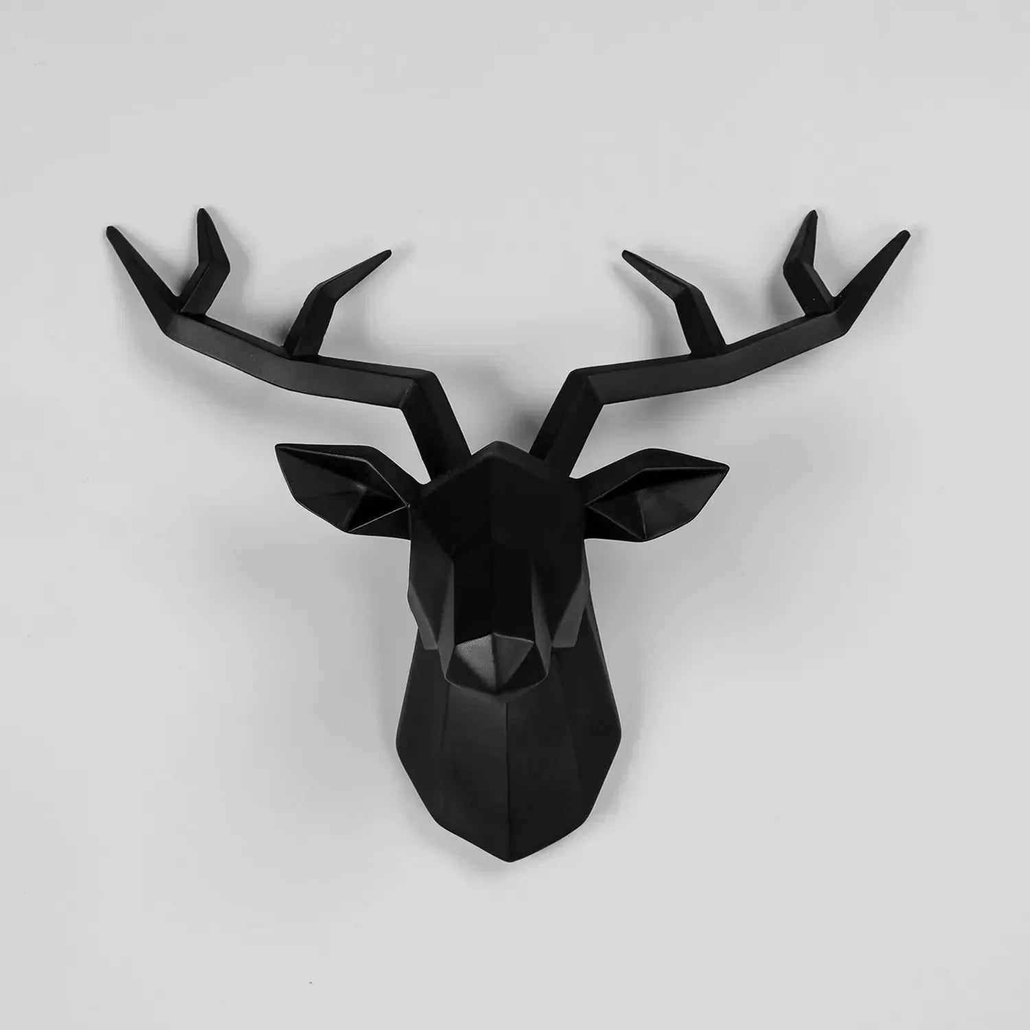 Junips | Deer Head Sculpture Animal Statue Figures Wall Hanging Creative Moose Art Antlers Statuette for Office Decor Wall Mounting
