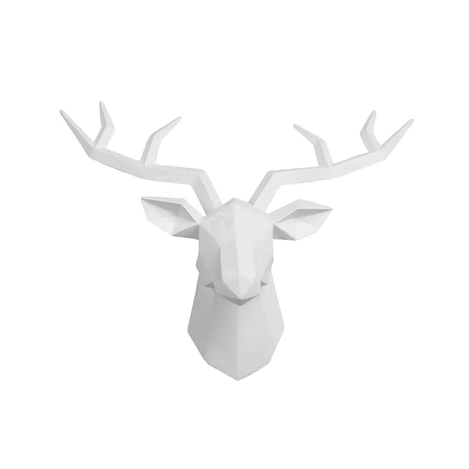 Junips | Deer Head Sculpture Animal Statue Figures Wall Hanging Creative Moose Art Antlers Statuette for Office Decor Wall Mounting