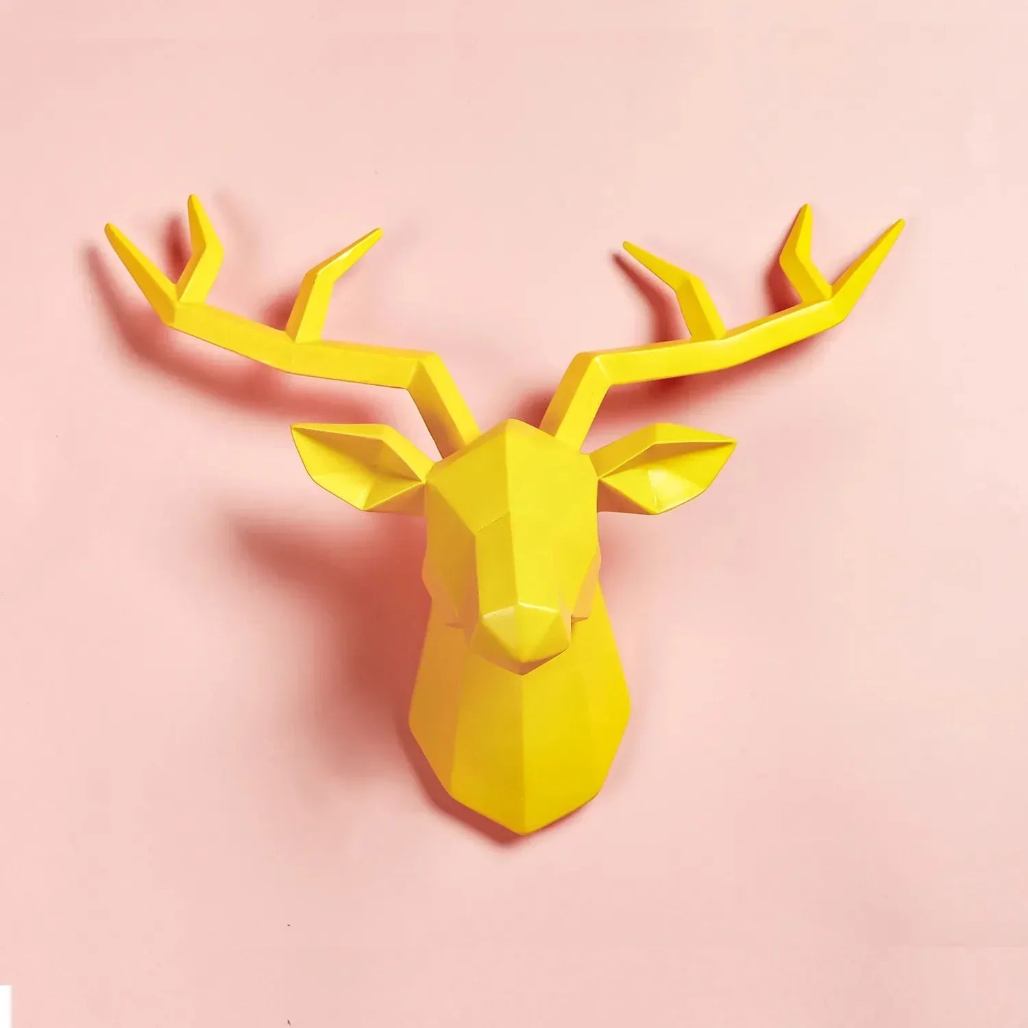 Junips | Deer Head Sculpture Animal Statue Figures Wall Hanging Creative Moose Art Antlers Statuette for Office Decor Wall Mounting