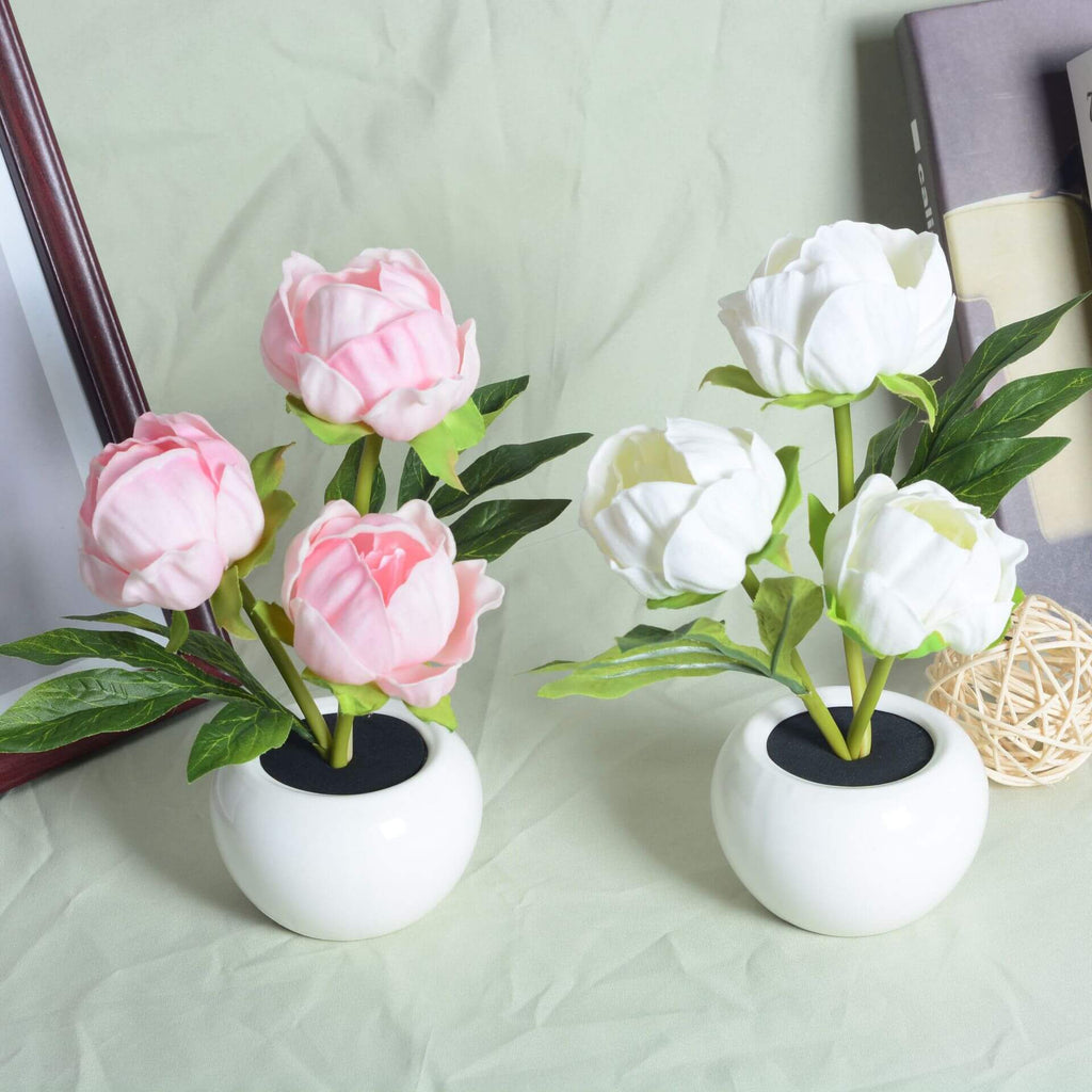 Junips | Modern Creative Simulation Tulip Peony LED Night Light Table Lamp