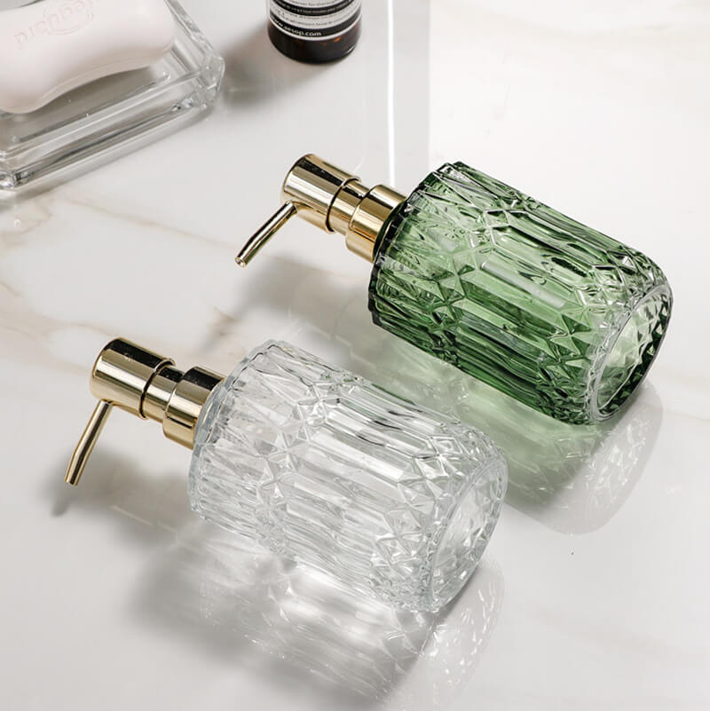 Junips | Diamond Pattern Glass Soap Dispenser