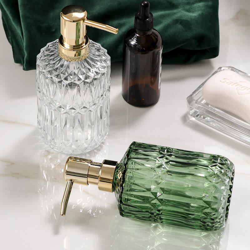 Junips | Diamond Pattern Glass Soap Dispenser