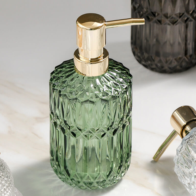 Junips | Diamond Pattern Glass Soap Dispenser