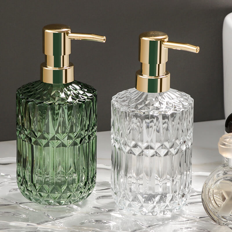 Junips | Diamond Pattern Glass Soap Dispenser