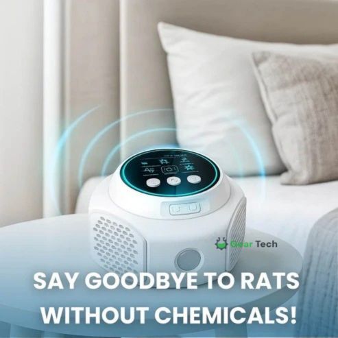 Junips | Plug-In Ultrasonic Rat Repellent | 25–45KHz High-Frequency Wave Generator | 3200 sq. ft. Coverage | Chemical-Free Rodent Deterrent