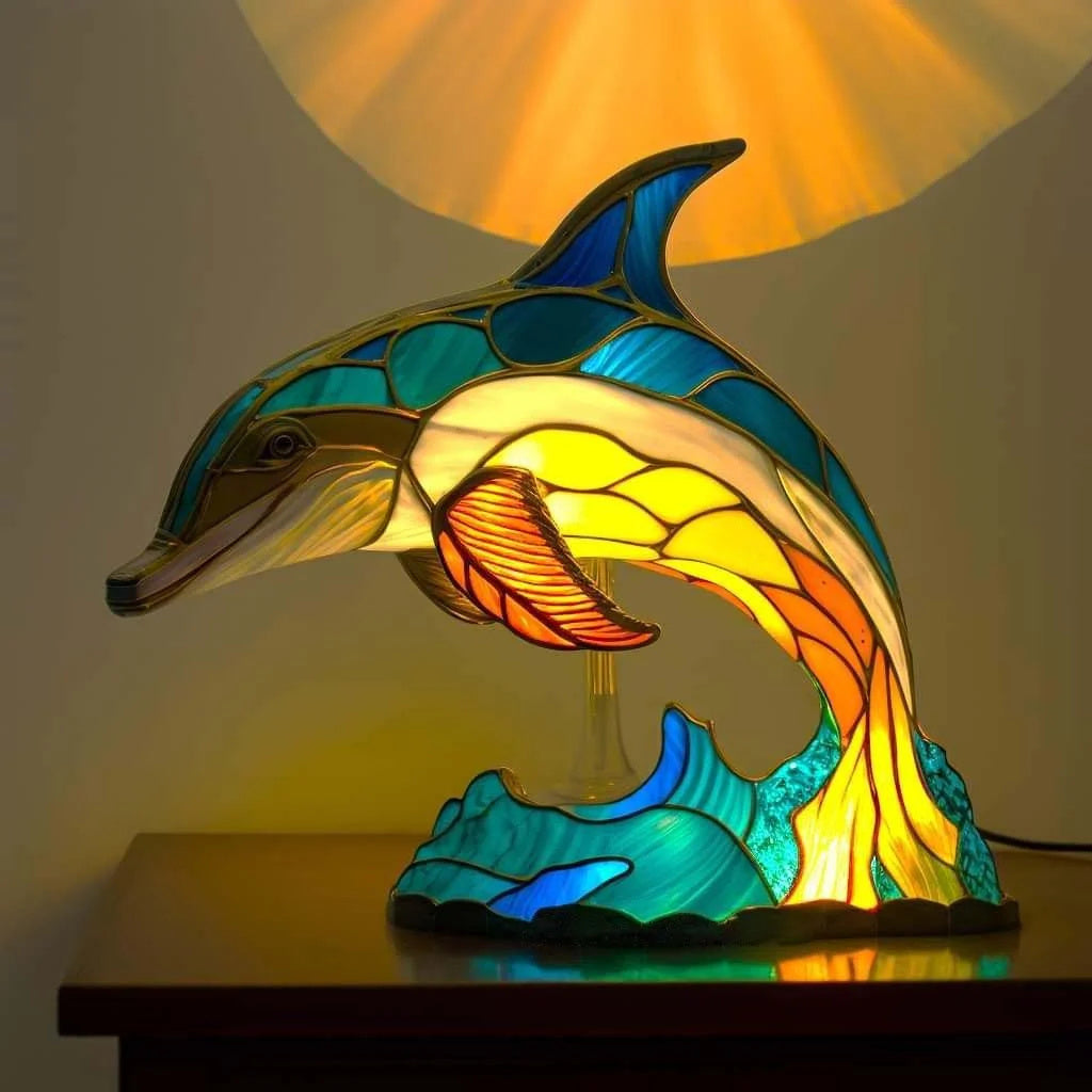 Junips | Animal Stained Glass Table Lamp Ornament
