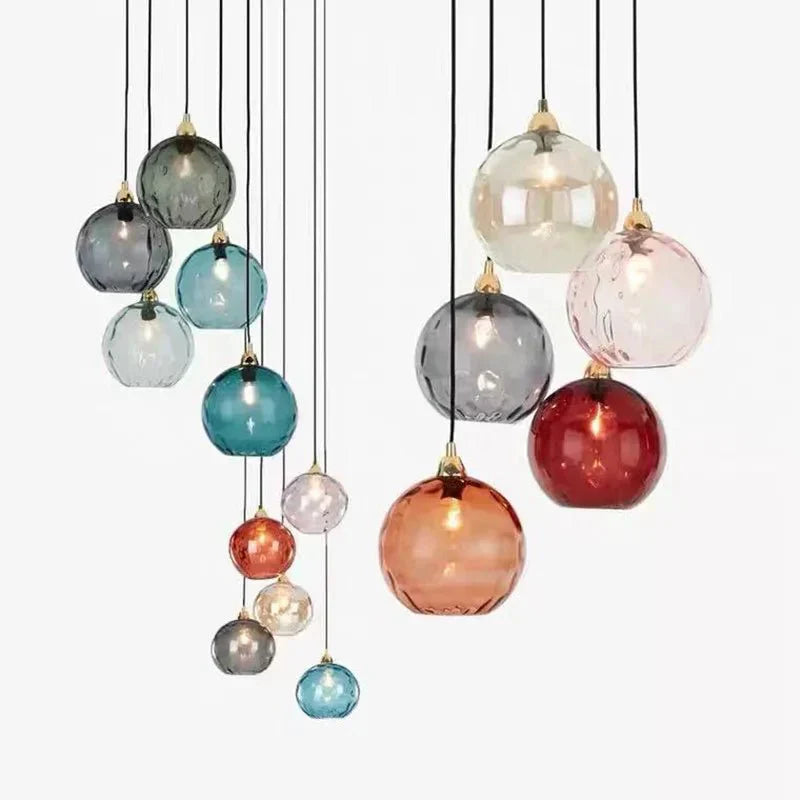 Junips | Glasora Pendant Light - Transparent Glass Ball with LED Lighting