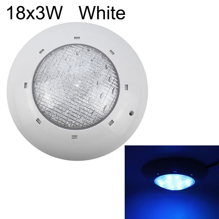 Junips | 18x3W ABS plastic pool wall lamp underwater light (White)