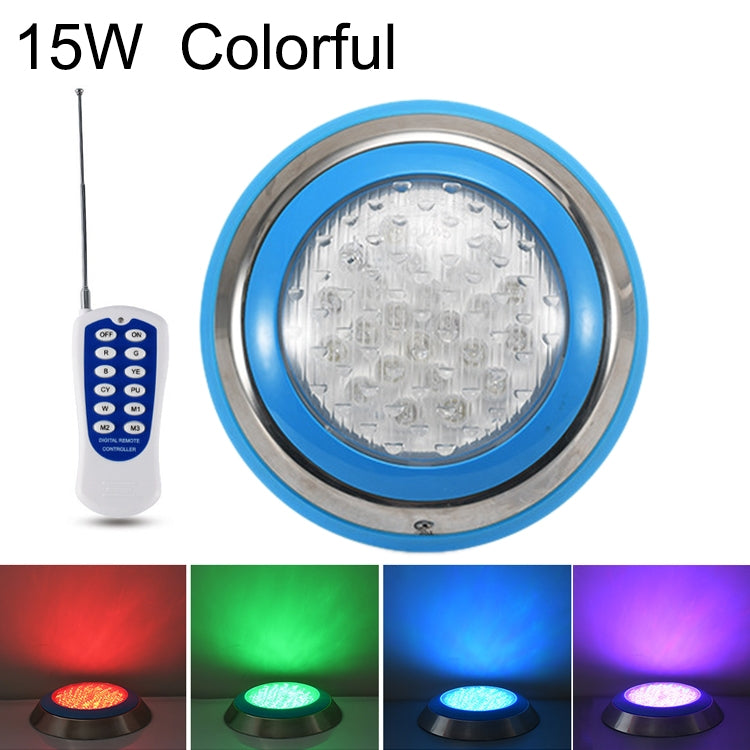 Junips | 15W LED Stainless Steel Wall Mounted Pool Lighting Landscape Underwater Light (Colored Light + Remote Control)