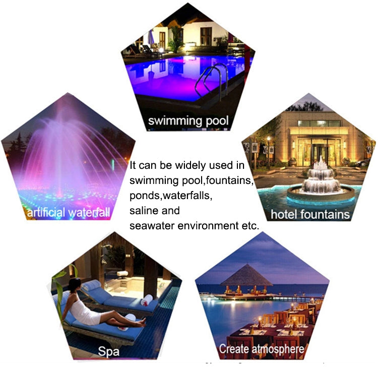 Junips | 15W LED Stainless Steel Wall Mounted Pool Lighting Landscape Underwater Light (Colored Light + Remote Control)