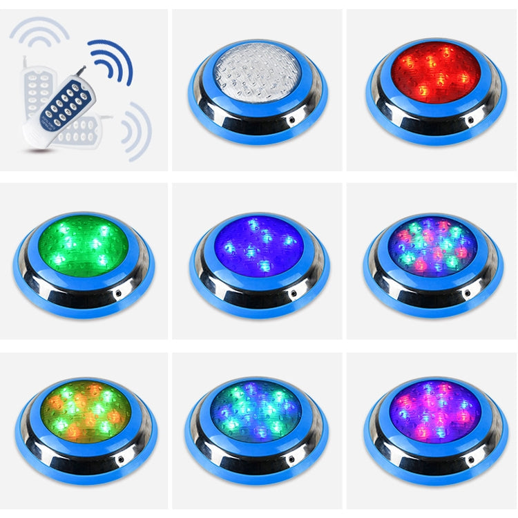 Junips | 15W LED Stainless Steel Wall Mounted Pool Lighting Landscape Underwater Light (Colored Light + Remote Control)