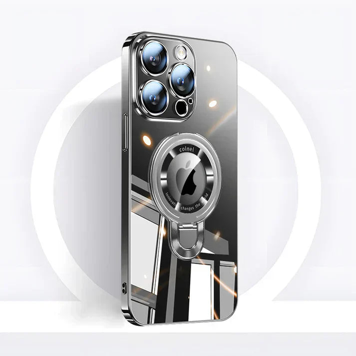 Junips | iPhone MagSafe Series | Transparent electroplated rotating stand phone case