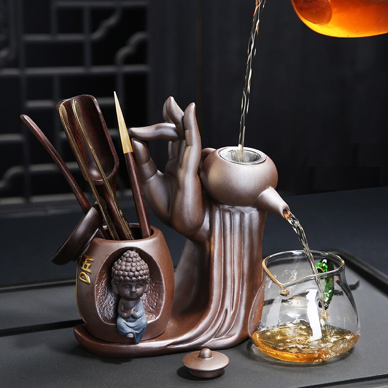 Junips | Ebony Tea Ceremony Accessories Six Gentlemen Set Purple Tone Tea Set Tea Cabinet Filter Small Monk Decoration