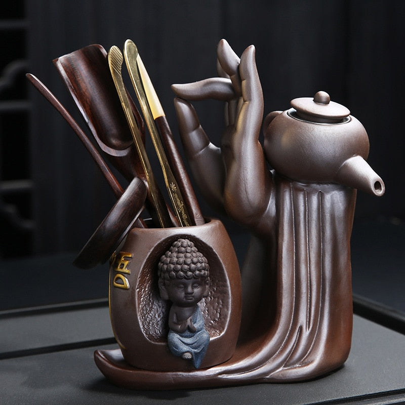 Junips | Ebony Tea Ceremony Accessories Six Gentlemen Set Purple Tone Tea Set Tea Cabinet Filter Small Monk Decoration