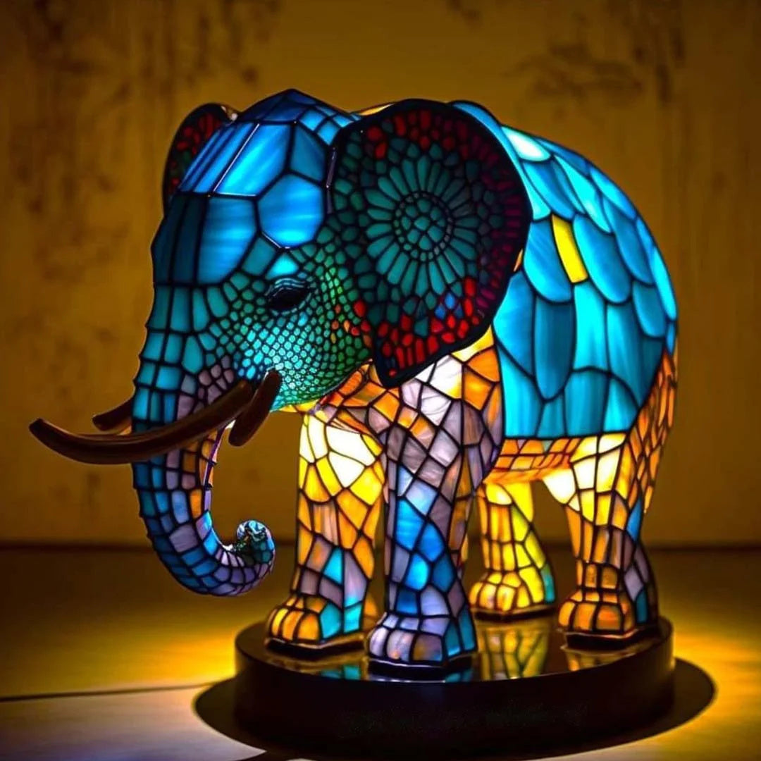 Junips | Animal Stained Glass Table Lamp Ornament