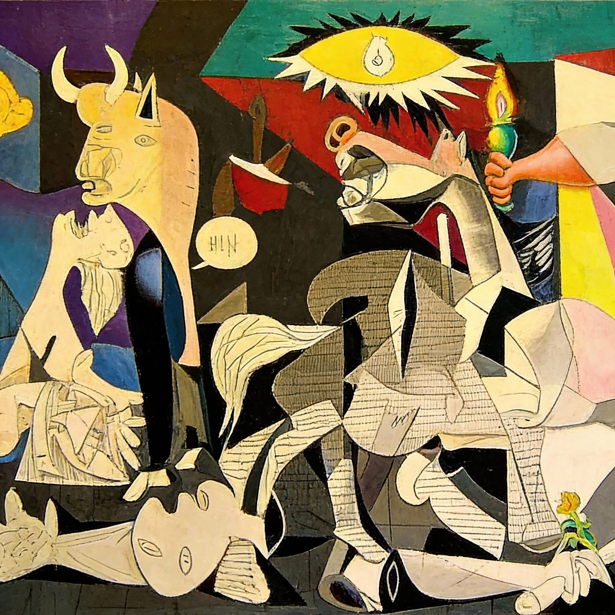 Junips | Guernica by Pablo Picasso | High-Definition Cotton Canvas Art Print | Tear-Resistant Unframed Wall Decor