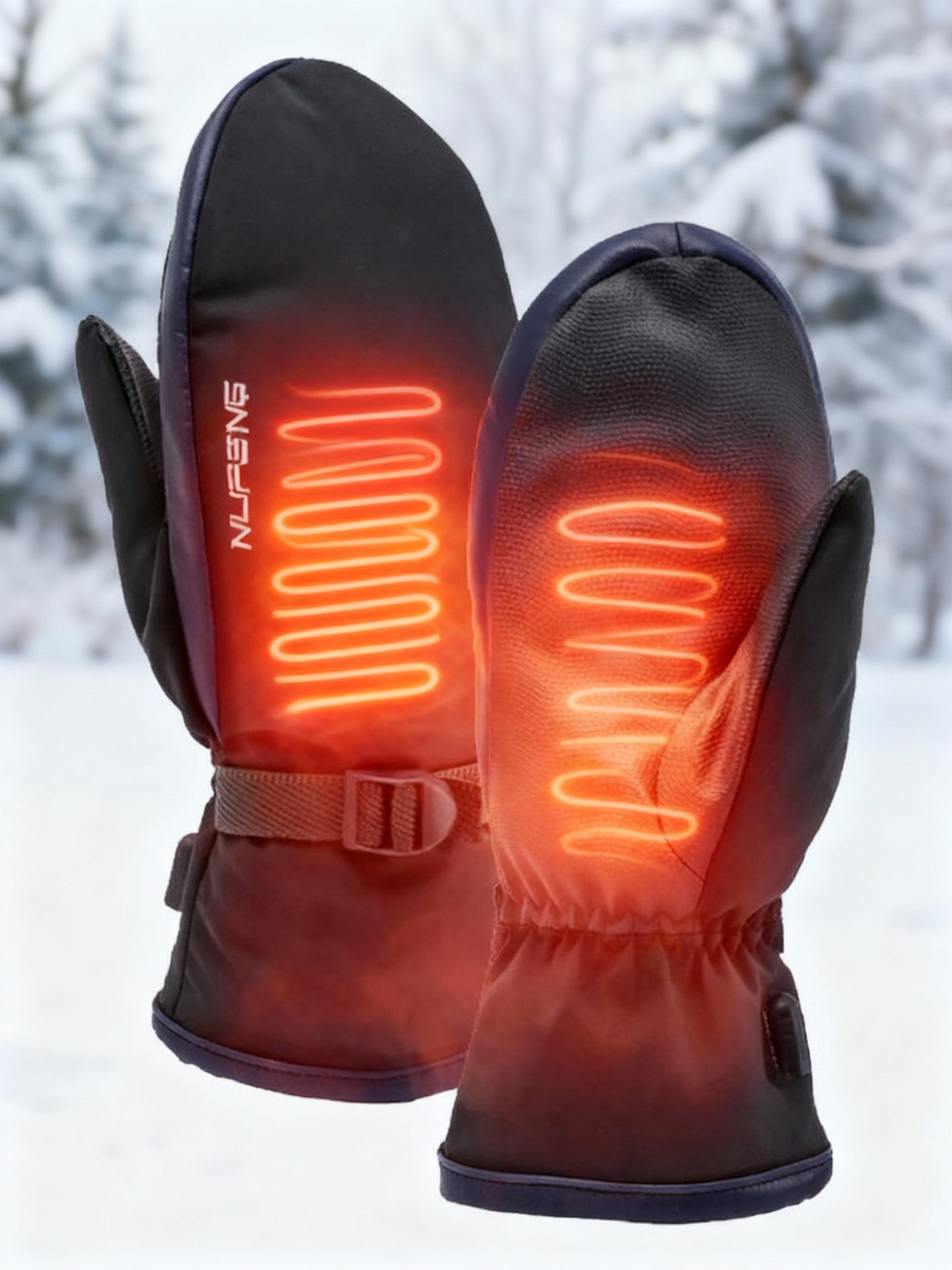 Junips | Electric Heating Gloves | Integrated 10,000 mAh Power Bank | Dual-Sided Carbon Fiber Heating Elements | 3-Stage Thermal Control | Waterproof Down-Fabric & Anti-Slip PU Palm