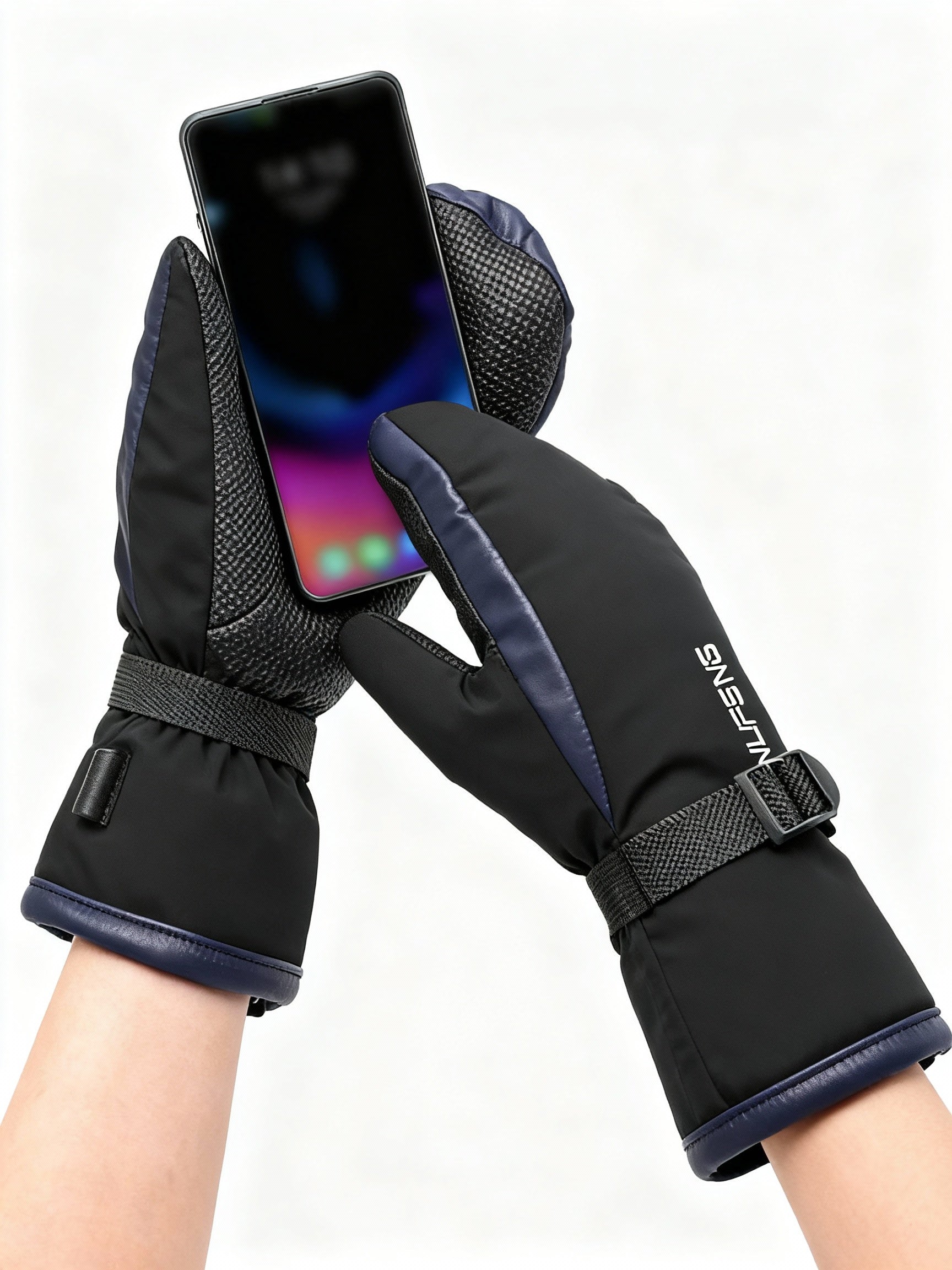 Junips | Electric Heating Gloves | Integrated 10,000 mAh Power Bank | Dual-Sided Carbon Fiber Heating Elements | 3-Stage Thermal Control | Waterproof Down-Fabric & Anti-Slip PU Palm