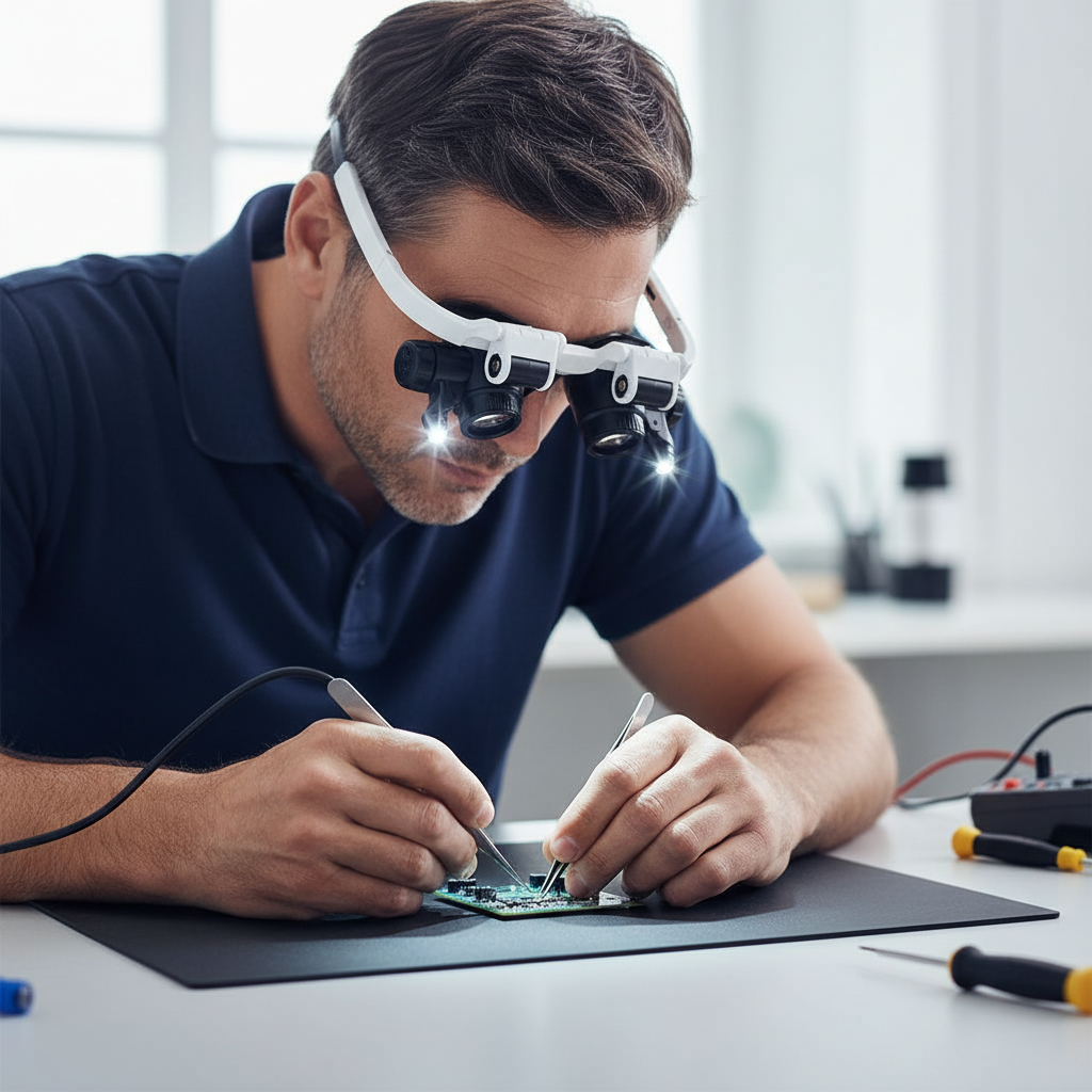 Junips | Magnifying Glasses with Dual LED Illumination | 8x, 15x, & 23x Combined Magnification | High-Definition Acrylic Optics | 180° Rotatable Lens System | Adjustable 5mm Lateral Alignment & Retractable Arms