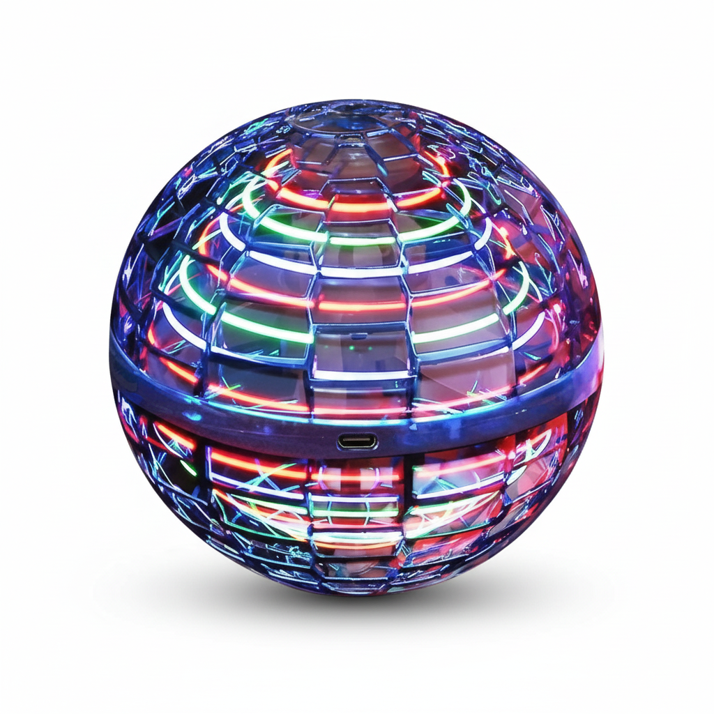 Junips | Original Flying Orb Ball | Aerodynamic Gyroscopic Boomerang Mechanism | RGB LED Induction Flight System | Impact-Resistant Polypropylene Outer Shell | USB-Rechargeable Kinetic Drone