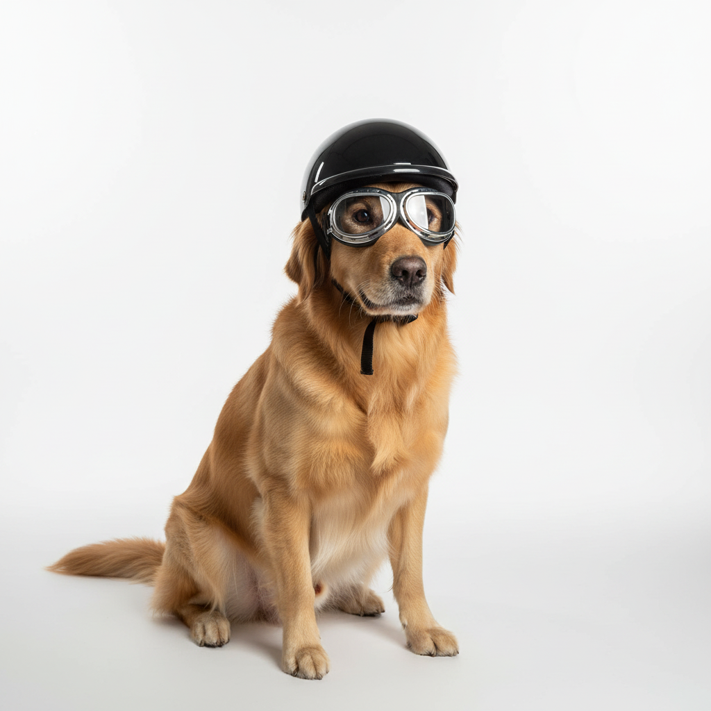 Junips | Canine Safety Helmet & UV-Resistant Goggles Set | High-Impact ABS Shell with Internal Foam Padding | Windproof & Anti-Debris Ocular Protection | Adjustable Dual-Strap System