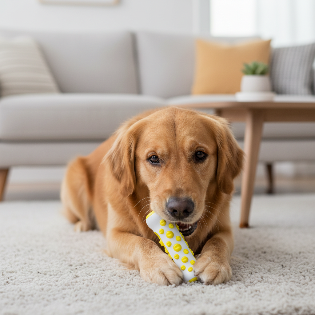 Junips | ZenDog Calming Dog Toy | Lavender & Chamomile Infused | Non-Toxic High-Durability Polymer | Anxiety-Reduction Sensory Hardware | Pliable Tactile Surface