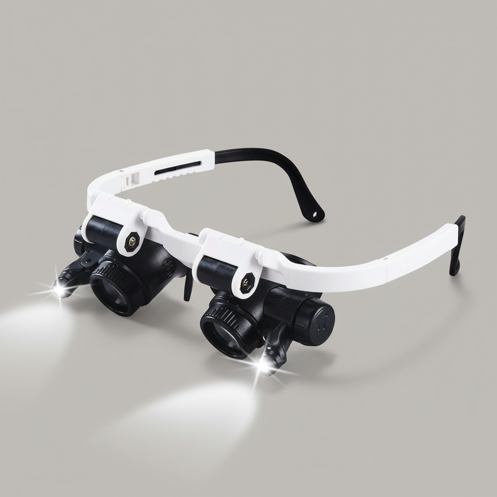 Junips | Magnifying Glasses with Dual LED Illumination | 8x, 15x, & 23x Combined Magnification | High-Definition Acrylic Optics | 180° Rotatable Lens System | Adjustable 5mm Lateral Alignment & Retractable Arms