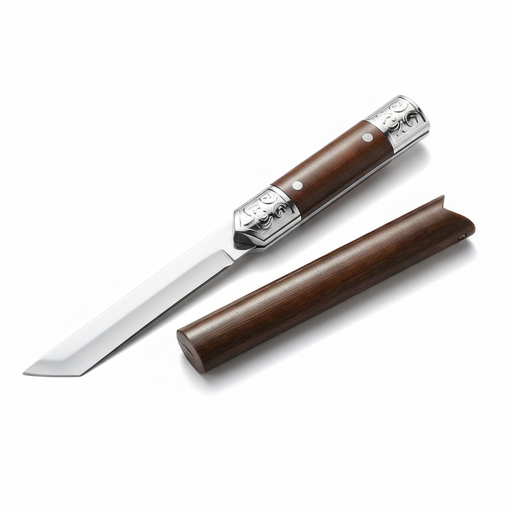 Junips | Handcrafted Utility Knife | Japanese-Style Geometric Handle | High-Carbon Stainless Steel Blade | >60° Bevel Angle | Precision Culinary Instrument with Reinforced ABS Polymer Grip