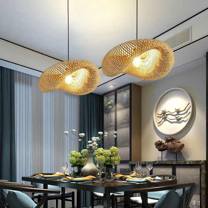 Junips | Rattan Woven Bamboo - Pendant Light - Led - Light