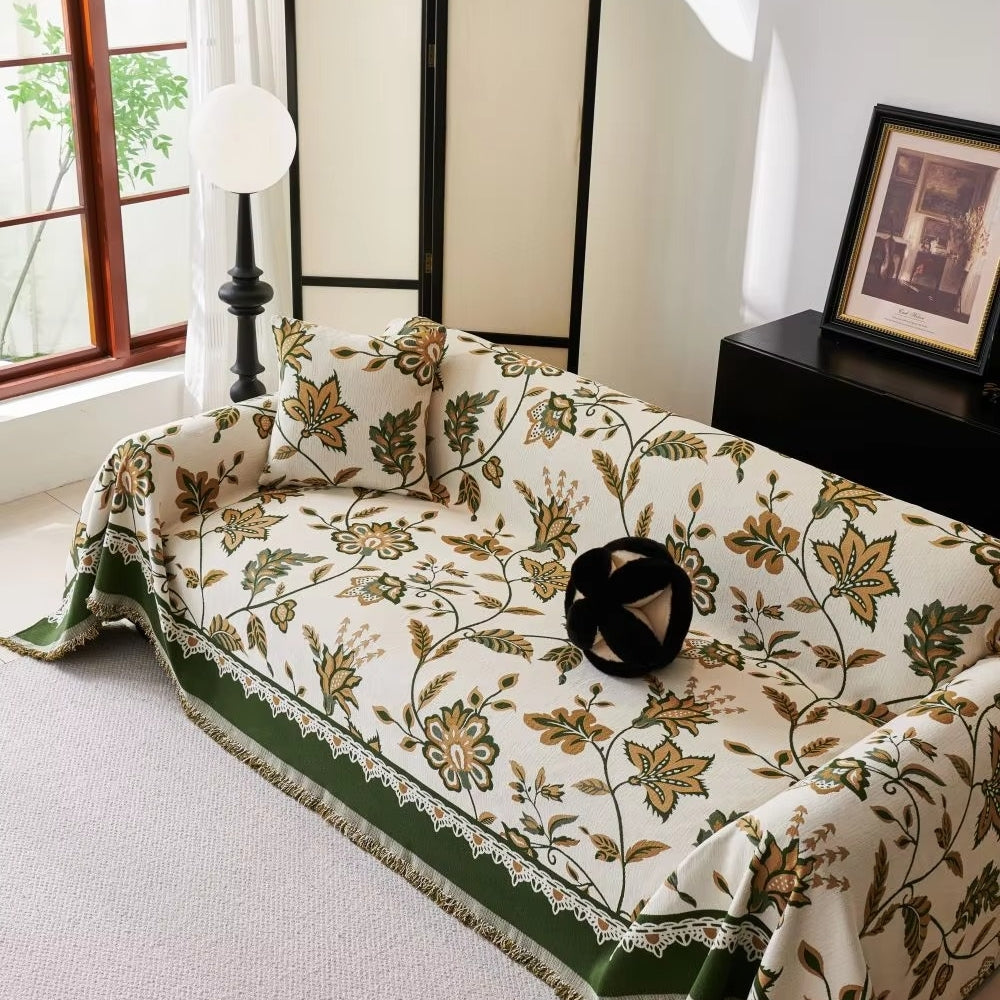 Junips | Floravell Vintage Chenille Sofa Cover