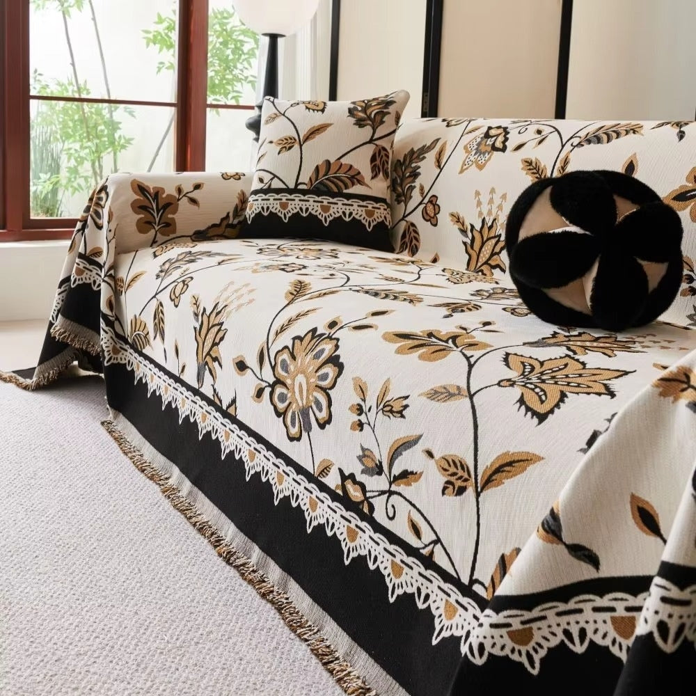 Junips | Floravell Vintage Chenille Sofa Cover