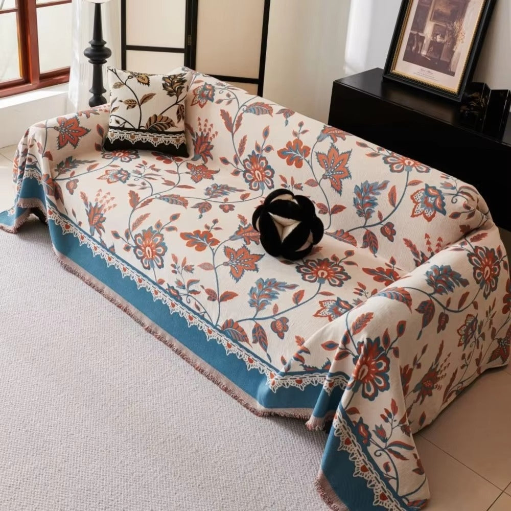 Junips | Floravell Vintage Chenille Sofa Cover