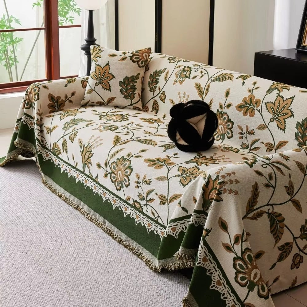 Junips | Floravell Vintage Chenille Sofa Cover