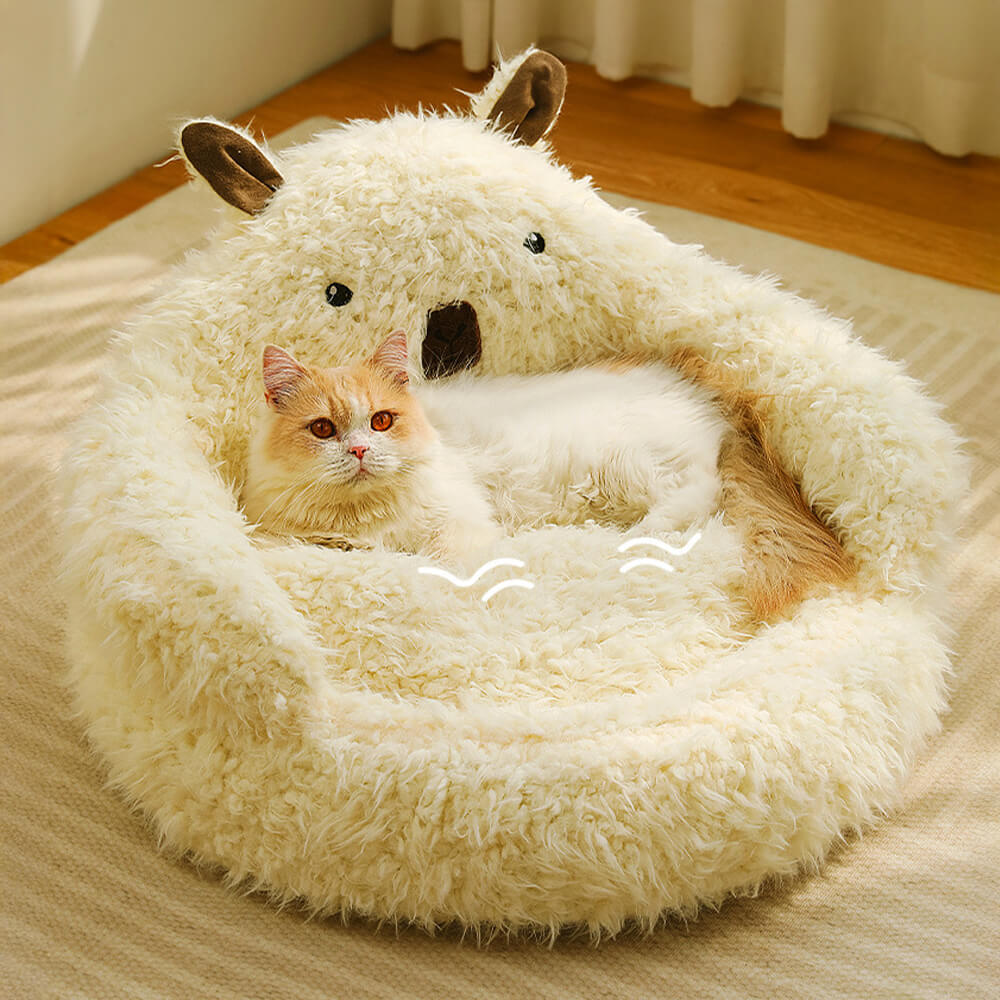 Junips | Alpaca-shaped, fluffy, warm, detachable dog and cat bed