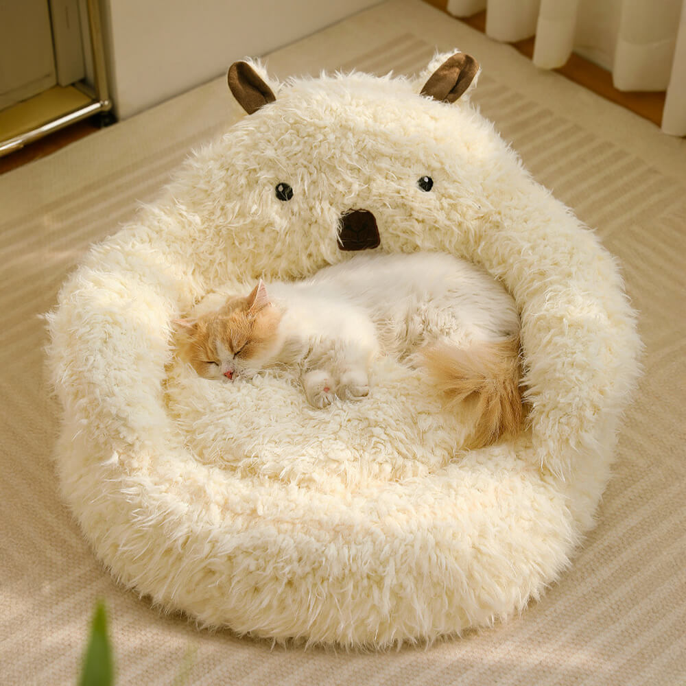 Junips | Alpaca-shaped, fluffy, warm, detachable dog and cat bed