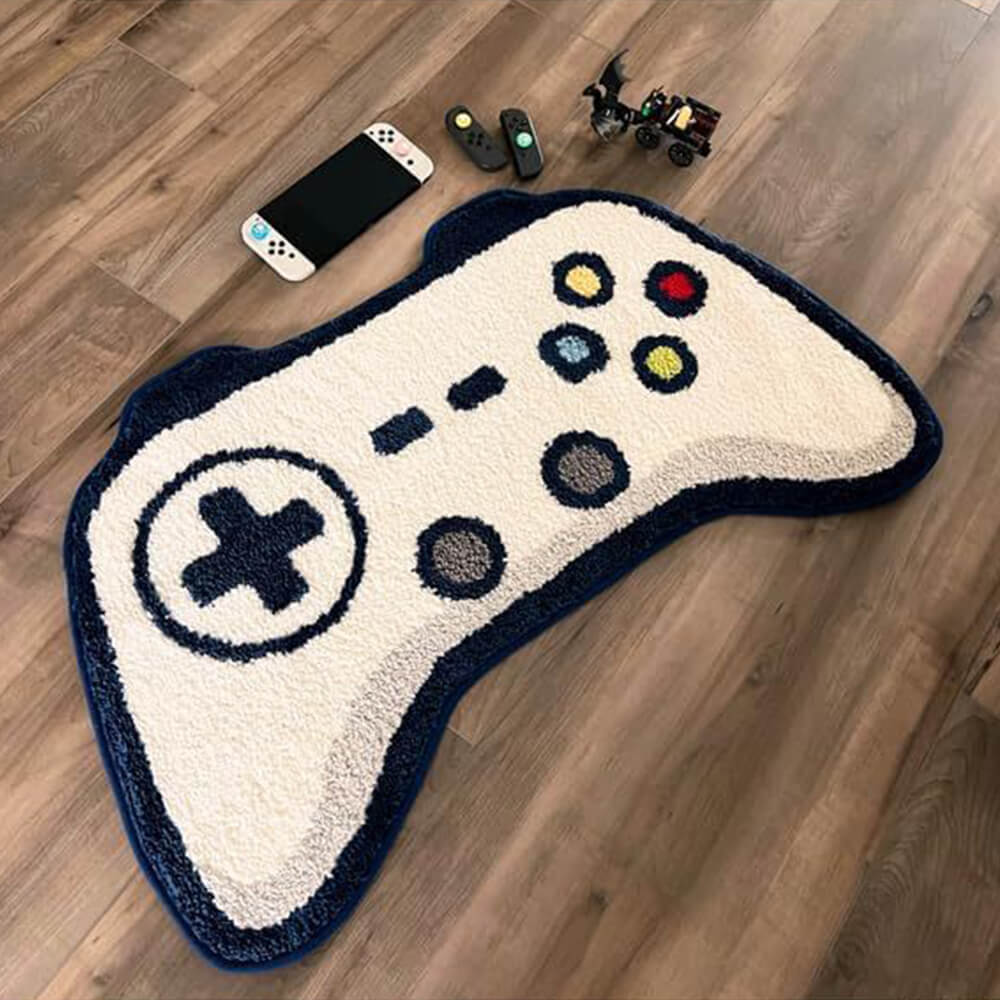 Junips | Game controller-shaped faux cashmere printed rug